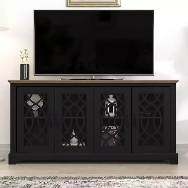 Meuble TV avec rangement et motif découpé décoratif 59,6 L 15,7 P 29,3 H