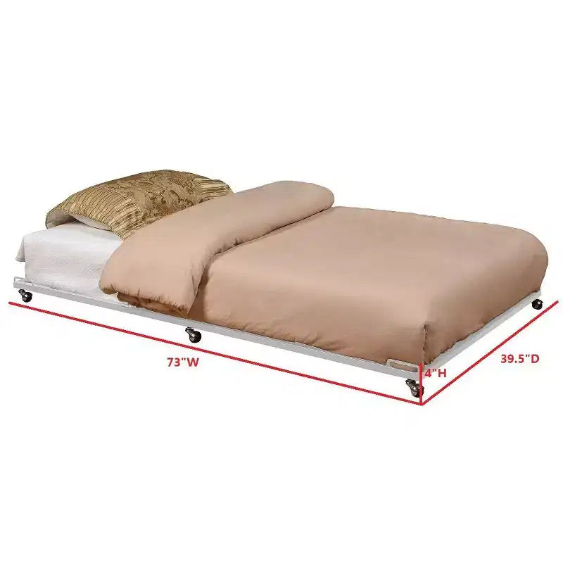 Kings Brand Furniture - Cadre de lit gigogne plateforme en métal double pour lit de repos avec lattes en acier