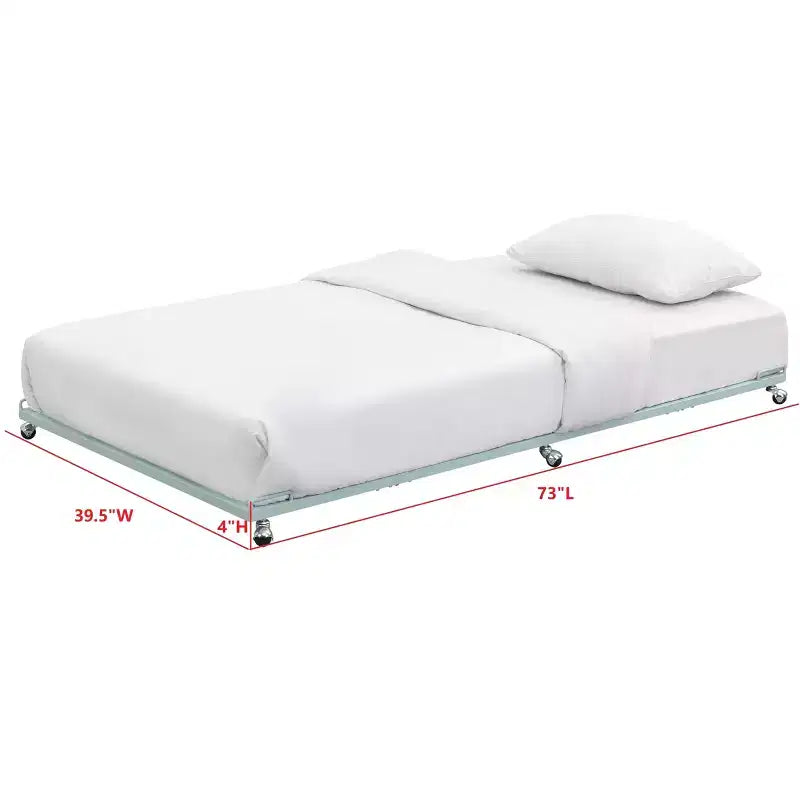 Kings Brand Furniture - Cadre de lit gigogne plateforme en métal double pour lit de repos avec lattes en acier