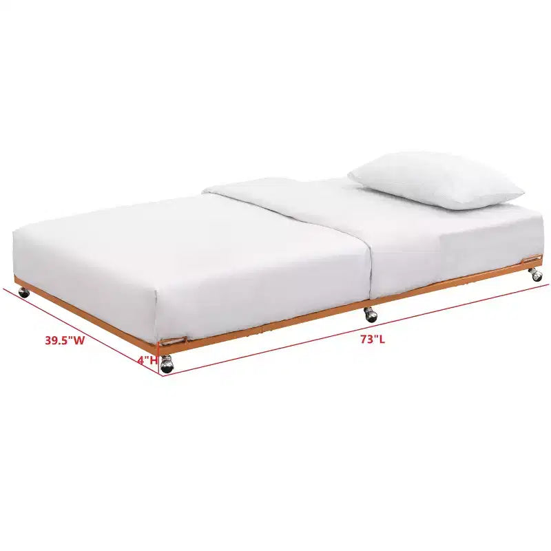 Kings Brand Furniture - Cadre de lit gigogne plateforme en métal double pour lit de repos avec lattes en acier