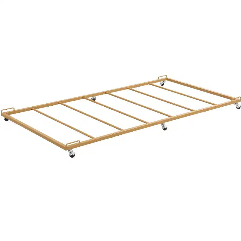 Kings Brand Furniture - Cadre de lit gigogne plateforme en métal double pour lit de repos avec lattes en acier