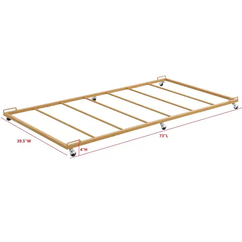 Kings Brand Furniture - Cadre de lit gigogne plateforme en métal double pour lit de repos avec lattes en acier