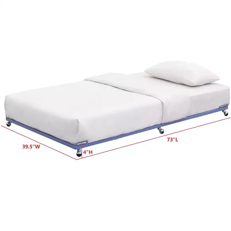 Kings Brand Furniture - Cadre de lit gigogne plateforme en métal double pour lit de repos avec lattes en acier