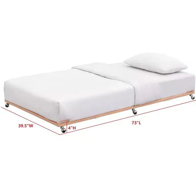 Kings Brand Furniture - Cadre de lit gigogne plateforme en métal double pour lit de repos avec lattes en acier