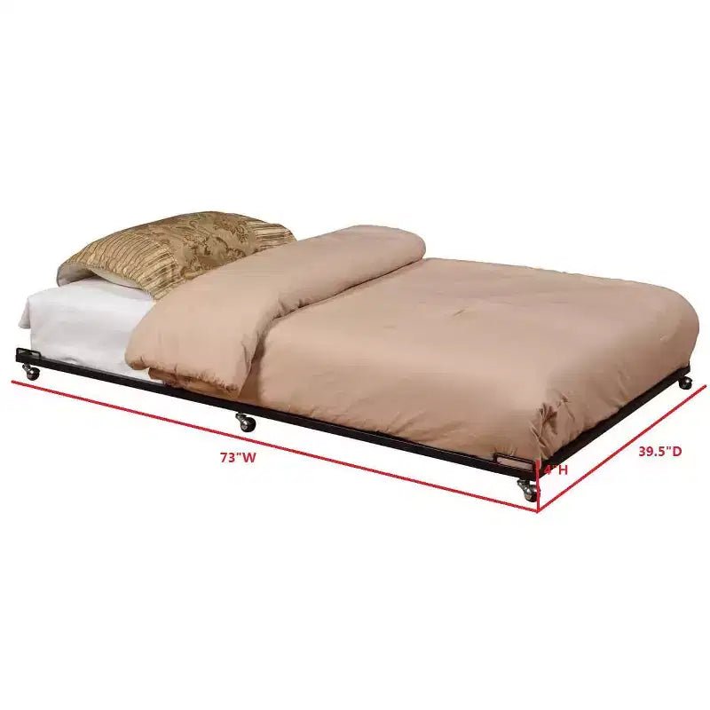 Kings Brand Furniture - Cadre de lit gigogne plateforme en métal double pour lit de repos avec lattes en acier