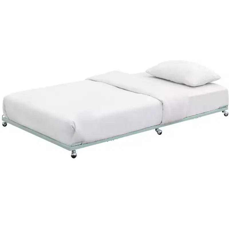 Kings Brand Furniture - Cadre de lit gigogne plateforme en métal double pour lit de repos avec lattes en acier