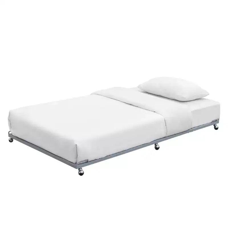 Kings Brand Furniture - Cadre de lit gigogne plateforme en métal double pour lit de repos avec lattes en acier