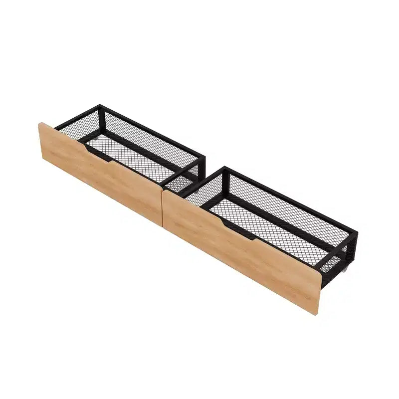 Lit superposé convertible en métal taille standard avec 2 tiroirs et une échelle - Noir