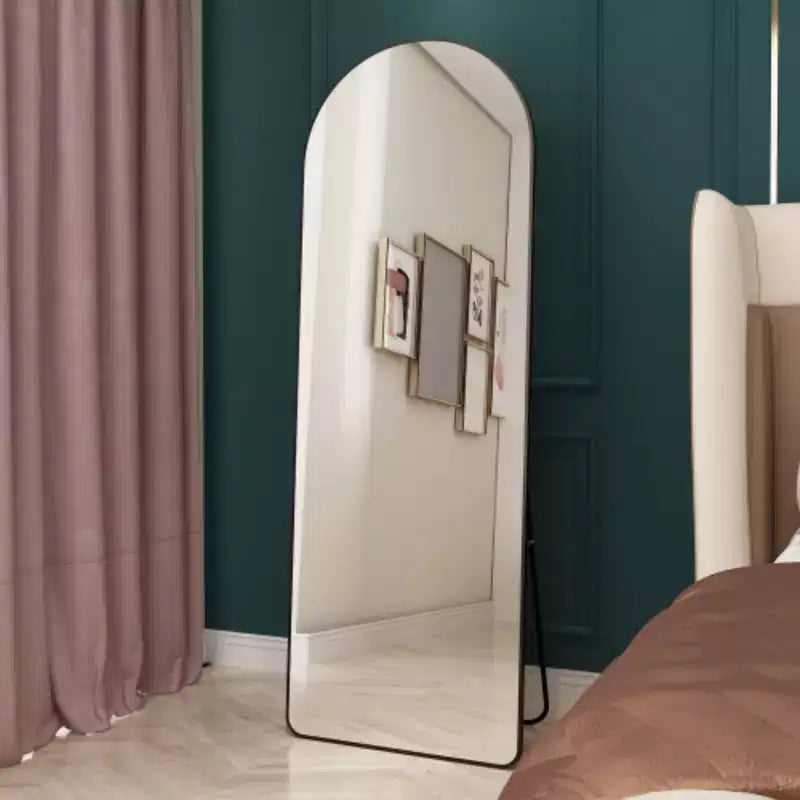 Floor-Mounted Full-Length Mirrors, Aluminum Alloy Arched Frame for Bathroom, Bedroom, Porch, Clothing Store