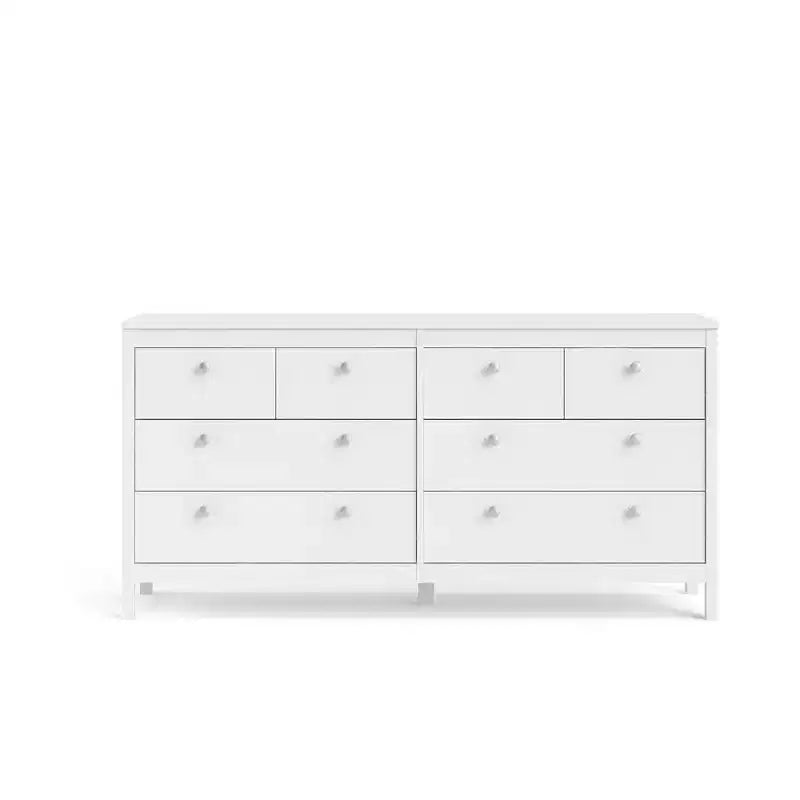 Commode double à 8 tiroirs Madrid, blanche