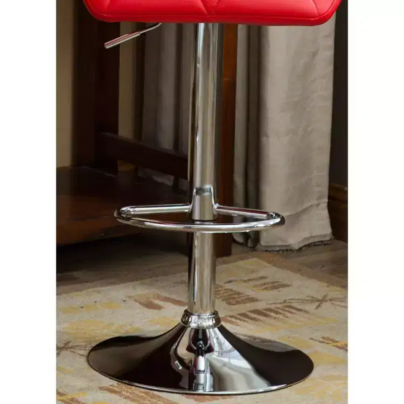 Tabourets de bar hydrauliques réglables en hauteur, capitonnés, Glasgow Contemporary, rouges, lot de 2