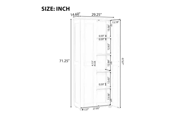 Meuble de Rangement Minimaliste avec Deux Portes et Étagères Réglables pour Salle de Bain, Bureau - Blanc