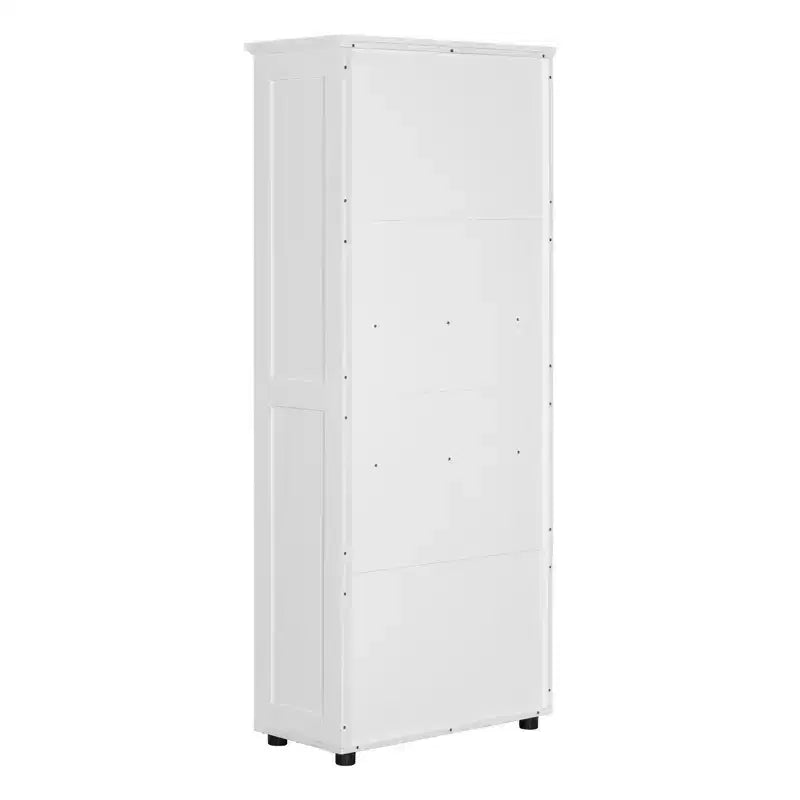 Meuble de Rangement Minimaliste avec Deux Portes et Étagères Réglables pour Salle de Bain, Bureau - Blanc
