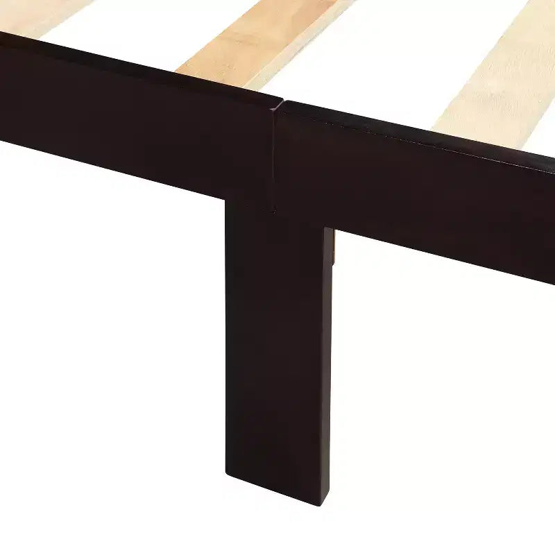 Lit plateforme en bois double avec tête et pied de lit