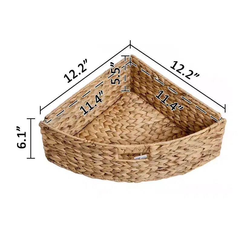 EHemco Hampton Meadows Commode de rangement d'angle à 5 tiroirs avec côtés en X et 5 paniers en osier