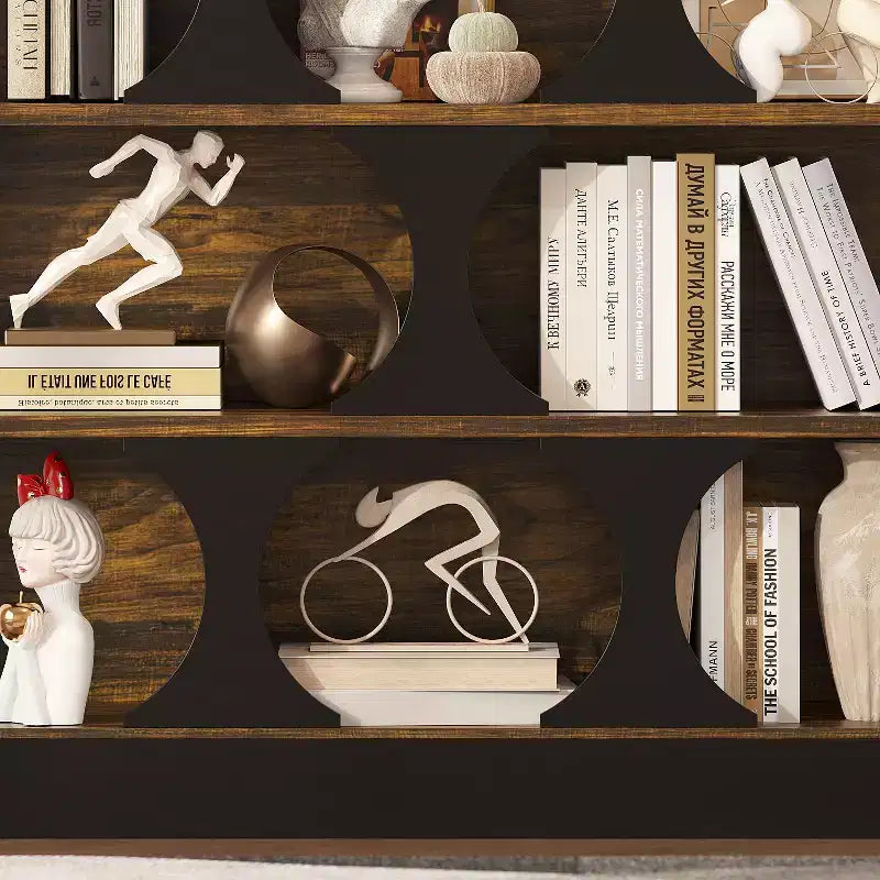 Famapy Étagère de Présentation Style Industriel Moderne avec Design Géométrique et Multiples Niveaux