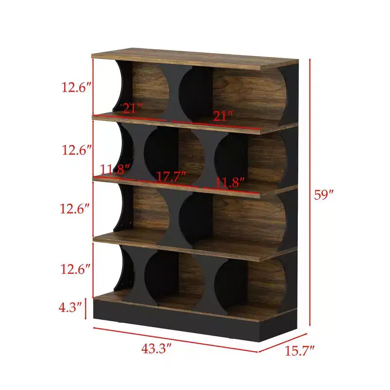 Famapy Étagère de Présentation Style Industriel Moderne avec Design Géométrique et Multiples Niveaux
