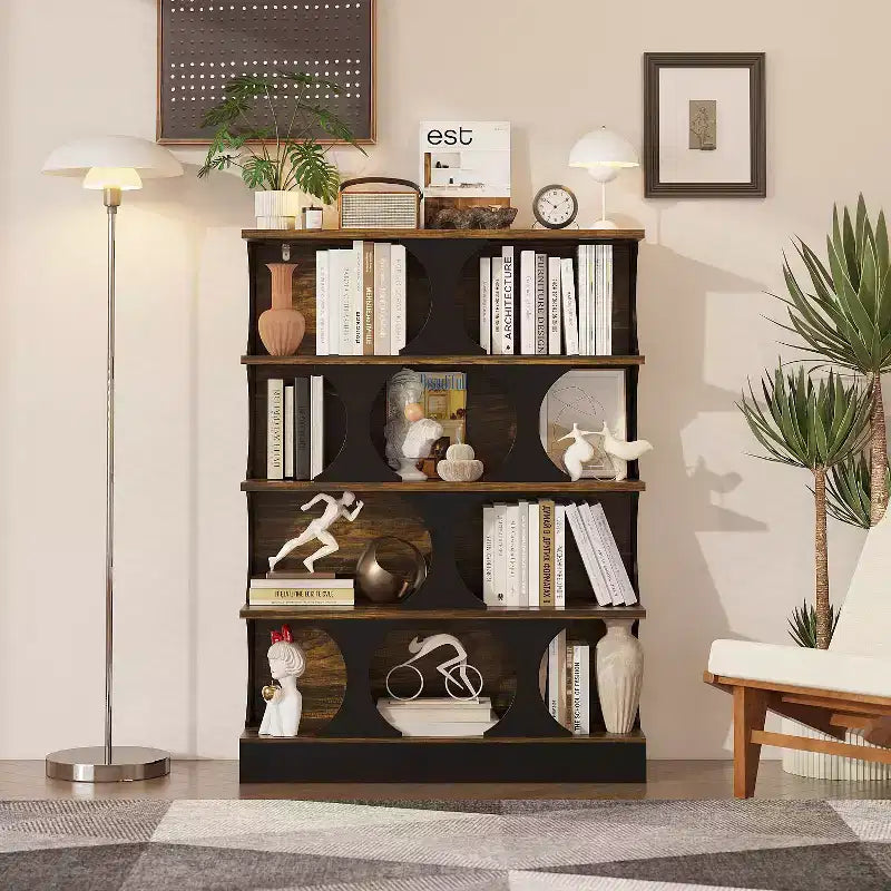 Famapy Étagère de Présentation Style Industriel Moderne avec Design Géométrique et Multiples Niveaux