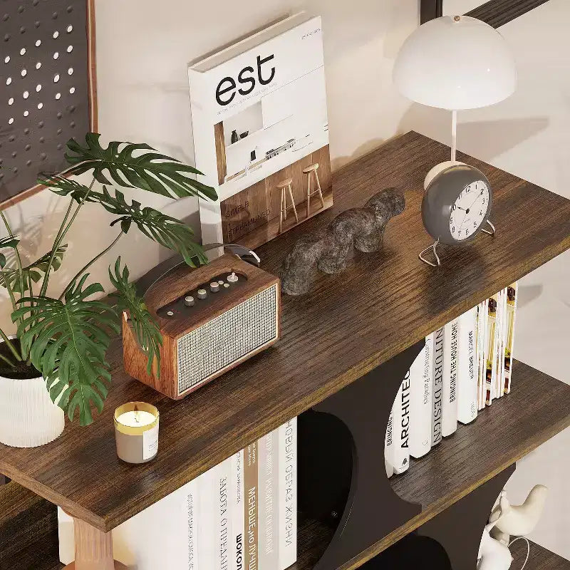 Famapy Étagère de Présentation Style Industriel Moderne avec Design Géométrique et Multiples Niveaux