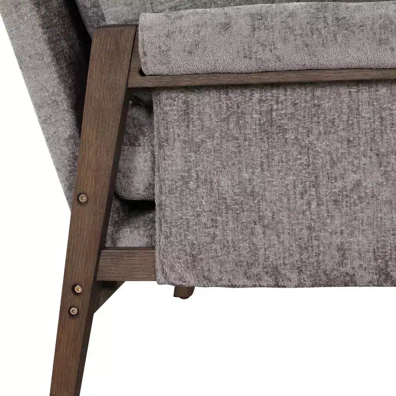 Fauteuil d'appoint moderne en velours, chaise de salon capitonnée, fauteuil élégant de style Mid-Century avec pieds en bois de caoutchouc pour salle de lecture, chambre à coucher