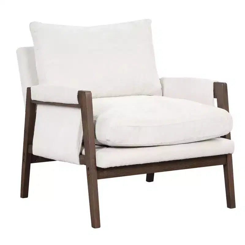 Fauteuil d'appoint moderne en velours, chaise de salon capitonnée, fauteuil élégant de style Mid-Century avec pieds en bois de caoutchouc pour salle de lecture, chambre à coucher