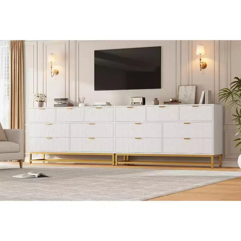 Commode 2/3/4/5/6/7 Tiroirs avec Pieds en Métal, Organiseur de Commode en Bois avec Rangement Large, Commode Moderne pour Chambre, Salon, Couloir