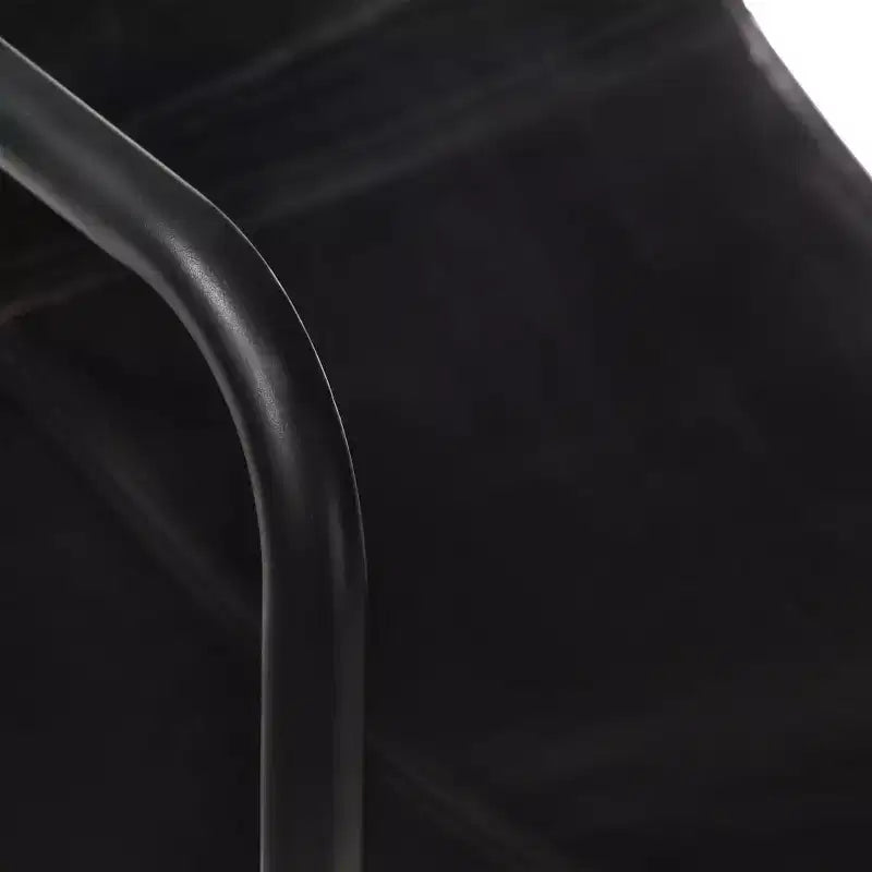 Fauteuil d'appoint avec cadre en fer pour salon, en cuir véritable - Noir