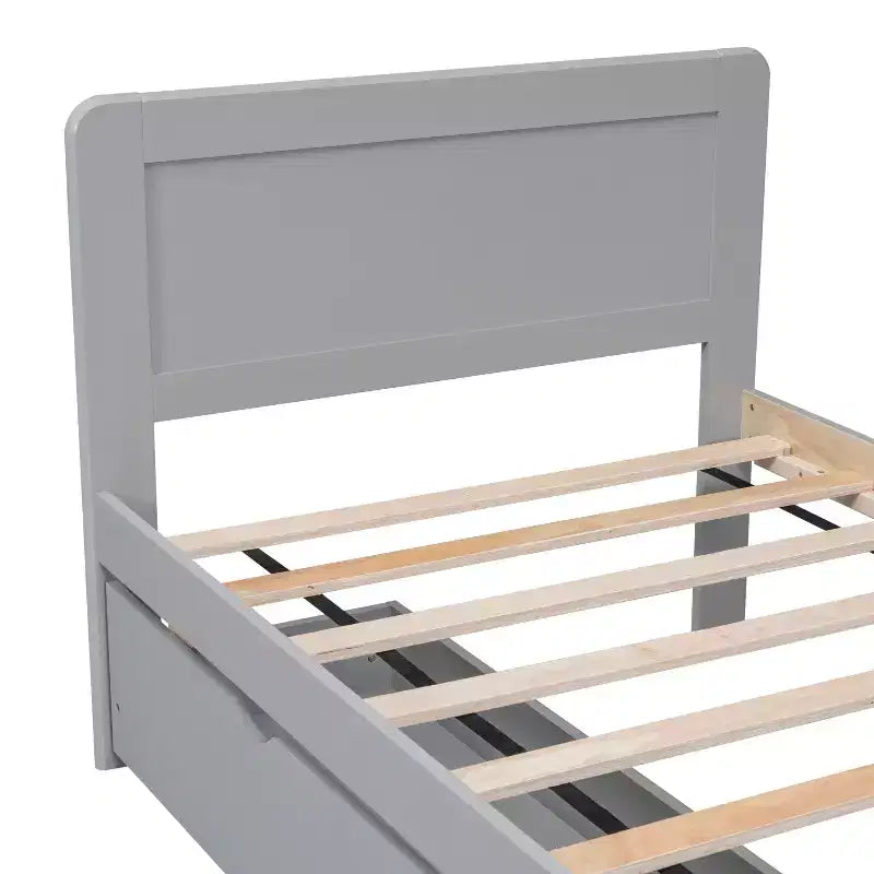 Cadre de lit plateforme moderne jumeau avec 2 tiroirs de rangement Lit plateforme robuste en bois Silencieux Aucun sommier tapissier requis Facile à assembler