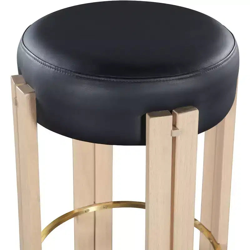 Tabouret de comptoir Harrison en similicuir végan noir