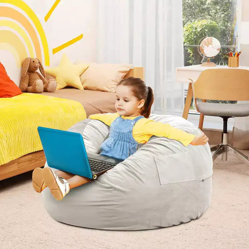 Pouf Géant 4ft avec Rembourrage en Mousse Housse Douce Amovible Confortable pour Adultes Enfants Salon Chambre Dortoir
