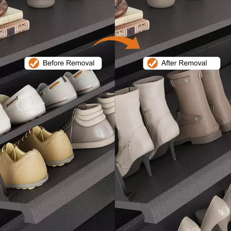 Meuble à chaussures en bois avec 4 tiroirs basculants, étagère à chaussures mince à 2 niveaux avec étagère réglable et amovible