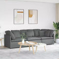 Canapé modulable en tissu gris foncé - Cadre métallique durable avec sections personnalisables pour salon/mobilier de salon