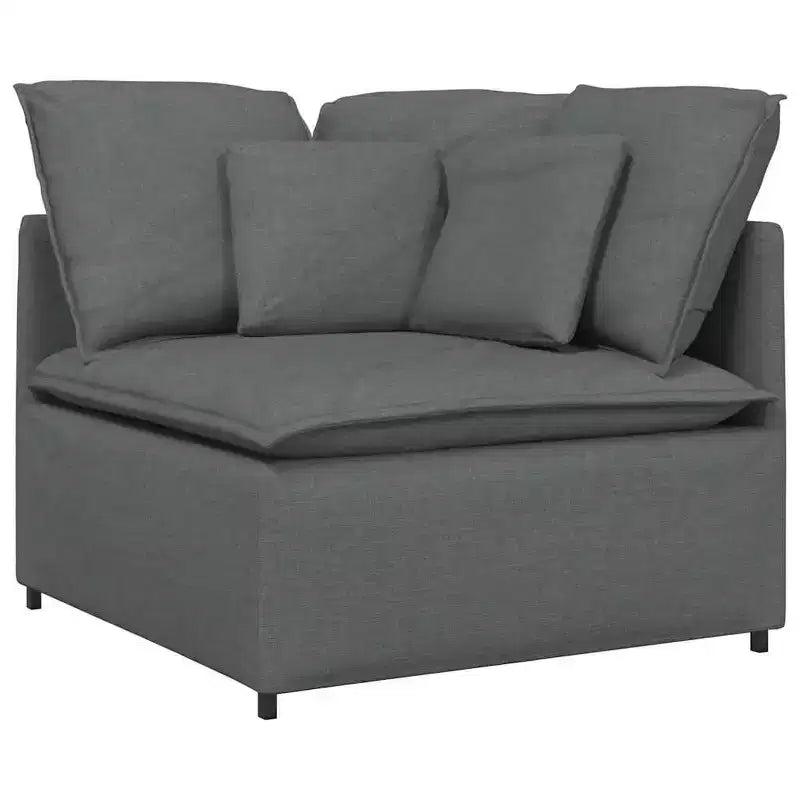 Canapé modulable en tissu gris foncé - Cadre métallique durable avec sections personnalisables pour salon/mobilier de salon