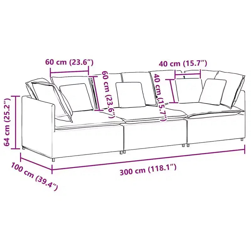 Canapé modulable en tissu gris foncé - Cadre métallique durable avec sections personnalisables pour salon/mobilier de salon