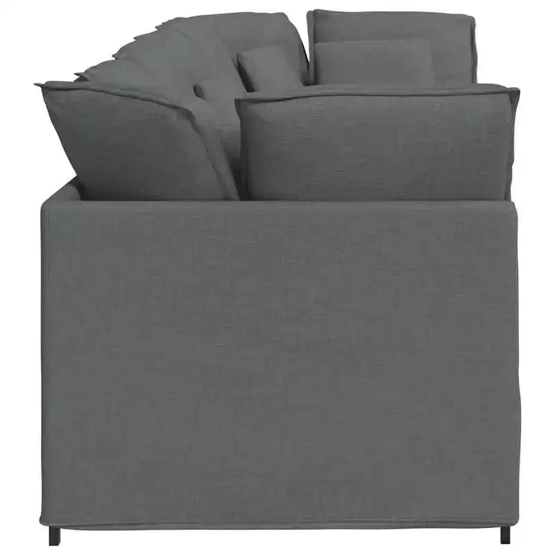 Canapé modulable en tissu gris foncé - Cadre métallique durable avec sections personnalisables pour salon/mobilier de salon
