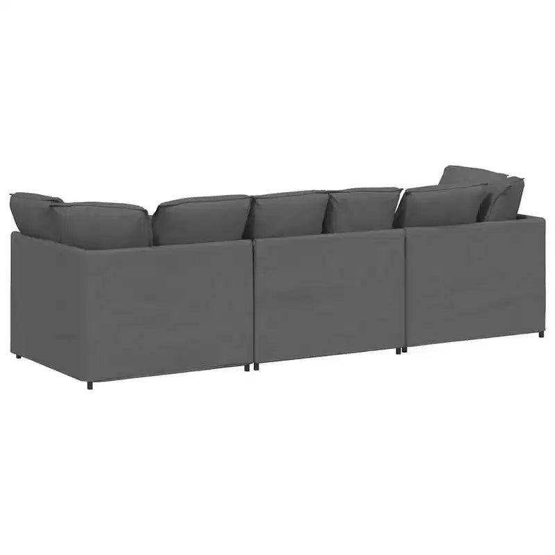 Canapé modulable en tissu gris foncé - Cadre métallique durable avec sections personnalisables pour salon/mobilier de salon