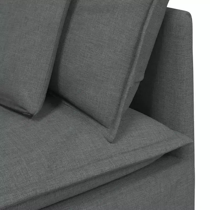 Canapé modulable en tissu gris foncé - Cadre métallique durable avec sections personnalisables pour salon/mobilier de salon