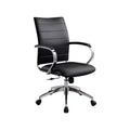 HomeRoots Black and Silver Adjustable Height Swivel Rolling Office Chair