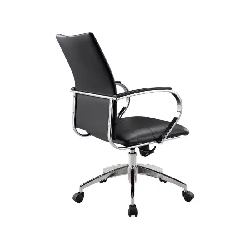 Fauteuil de bureau pivotant à roulettes réglable en hauteur, noir et argent