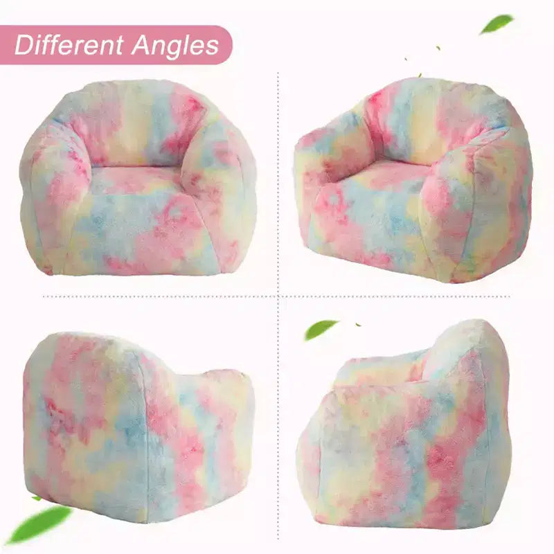 Fauteuil poire, 32x39x28 en fausse fourrure rembourré de mousse - Canapé paresseux pour adulte pour salon, dortoir, lecture, jeux, rose