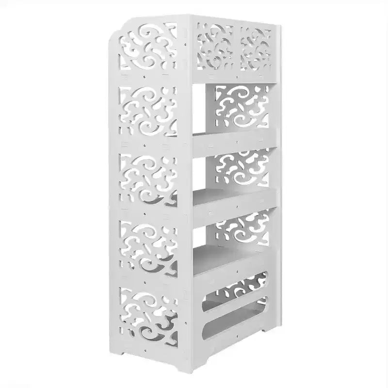 Étagère à chaussures autoportante 5 niveaux en PVC blanc (polychlorure de vinyle) 42,01 cm l.