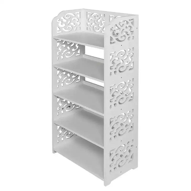Étagère à chaussures autoportante 5 niveaux en PVC blanc (polychlorure de vinyle) 42,01 cm l.