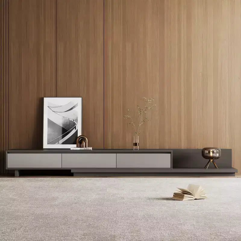 Meuble TV extensible Mid-Century Modern78.7, Largeur maximale de 141.7, Avec 3 tiroirs de rangement