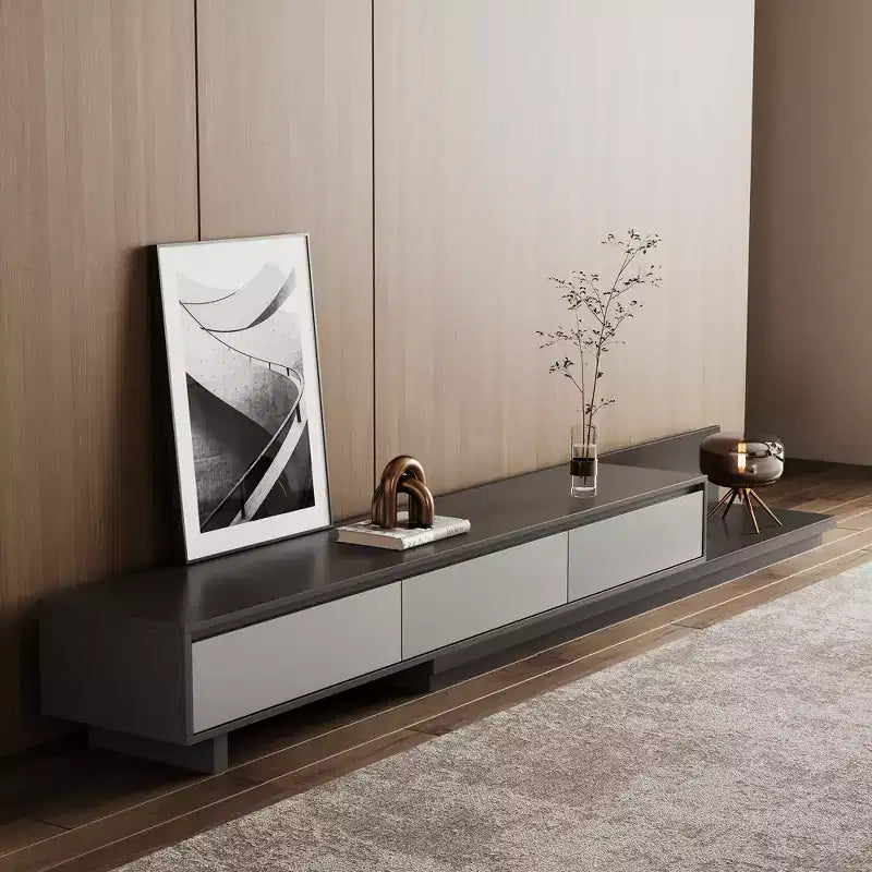 Meuble TV extensible Mid-Century Modern78.7, Largeur maximale de 141.7, Avec 3 tiroirs de rangement