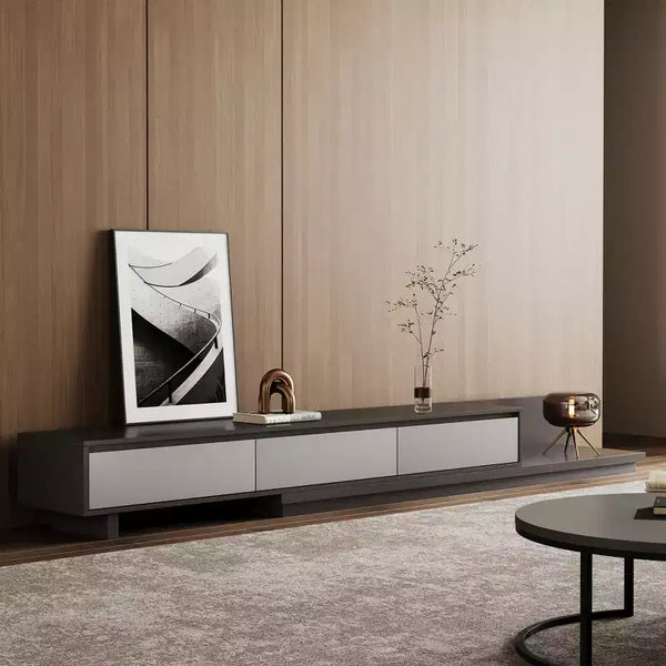 Meuble TV extensible Mid-Century Modern78.7, Largeur maximale de 141.7, Avec 3 tiroirs de rangement