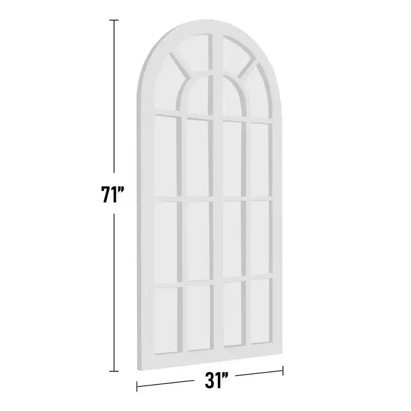 Miroir en pied Cadre en bois massif grille Angle droit Arc 71x31x1po Ouvrable Sans support