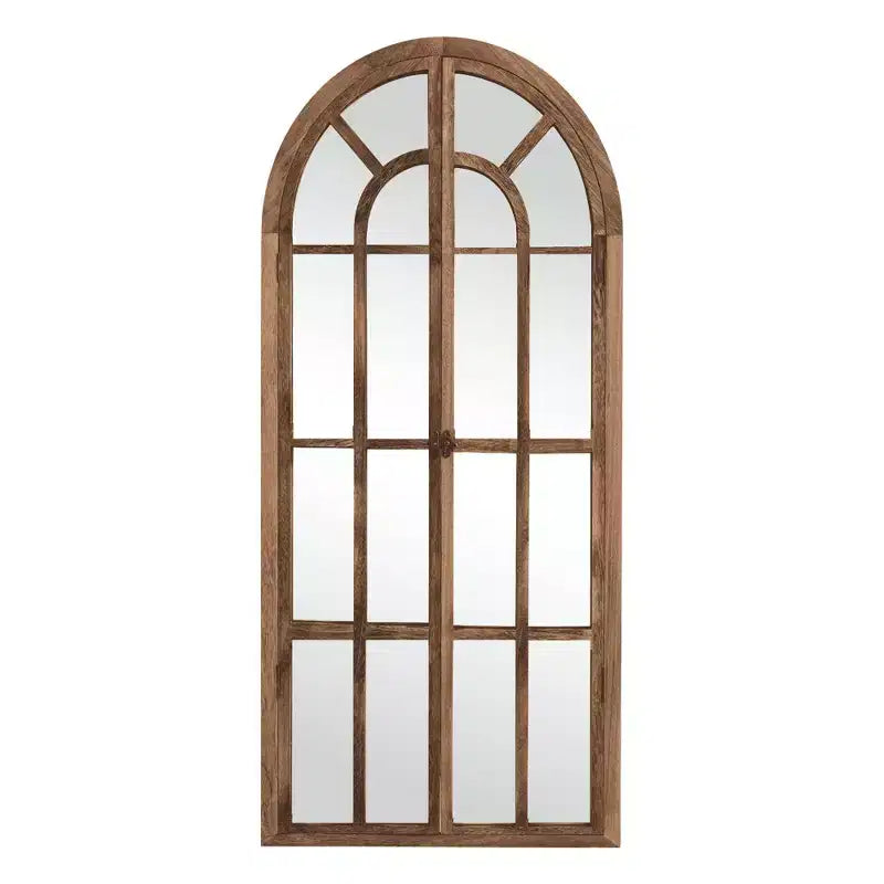 Miroir en pied Cadre en bois massif grille Angle droit Arc 71x31x1po Ouvrable Sans support