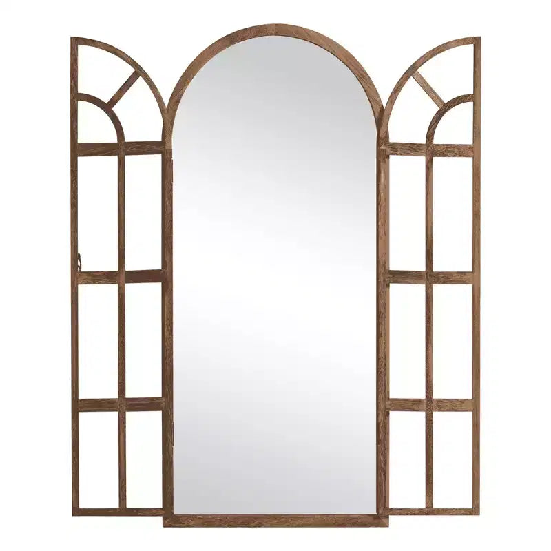 Miroir en pied Cadre en bois massif grille Angle droit Arc 71x31x1po Ouvrable Sans support