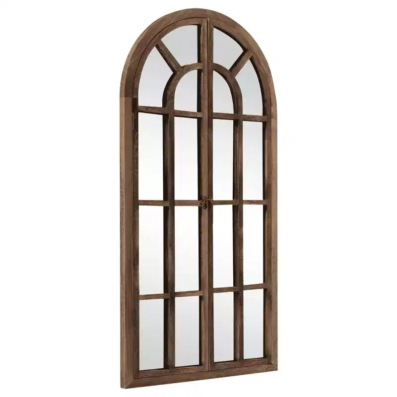 Miroir en pied Cadre en bois massif grille Angle droit Arc 71x31x1po Ouvrable Sans support