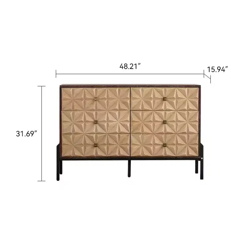 Brynn Armoire de rangement à motif géométrique, style moderne Mid-Century